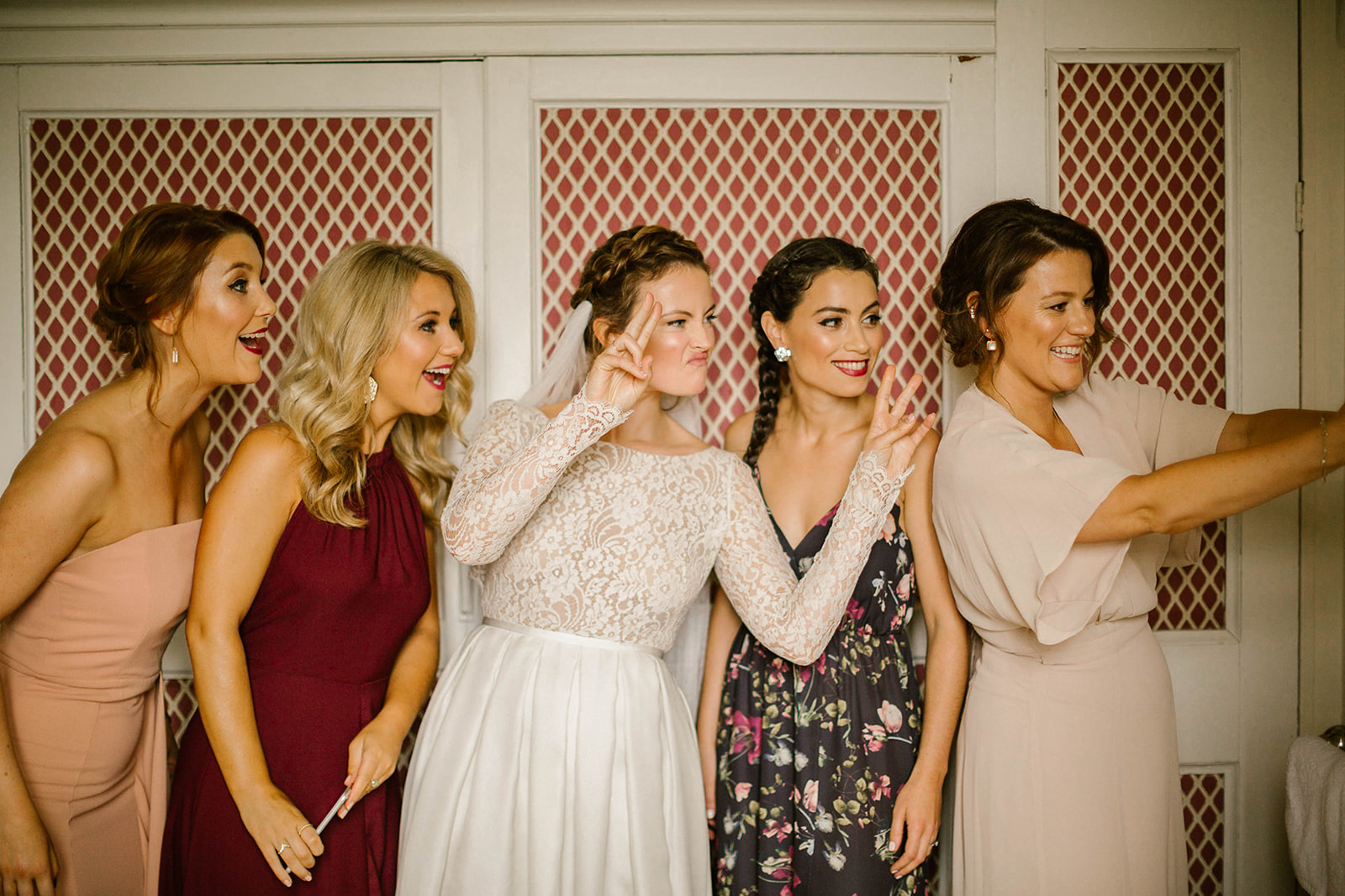 bridesmaid making faces at camera