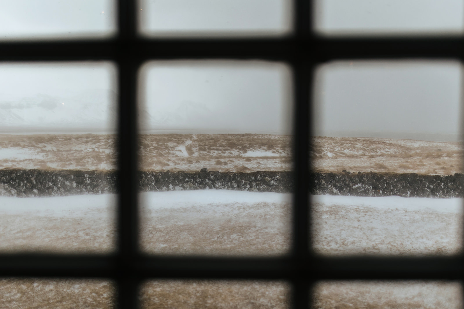 through the window snowy Iceland
