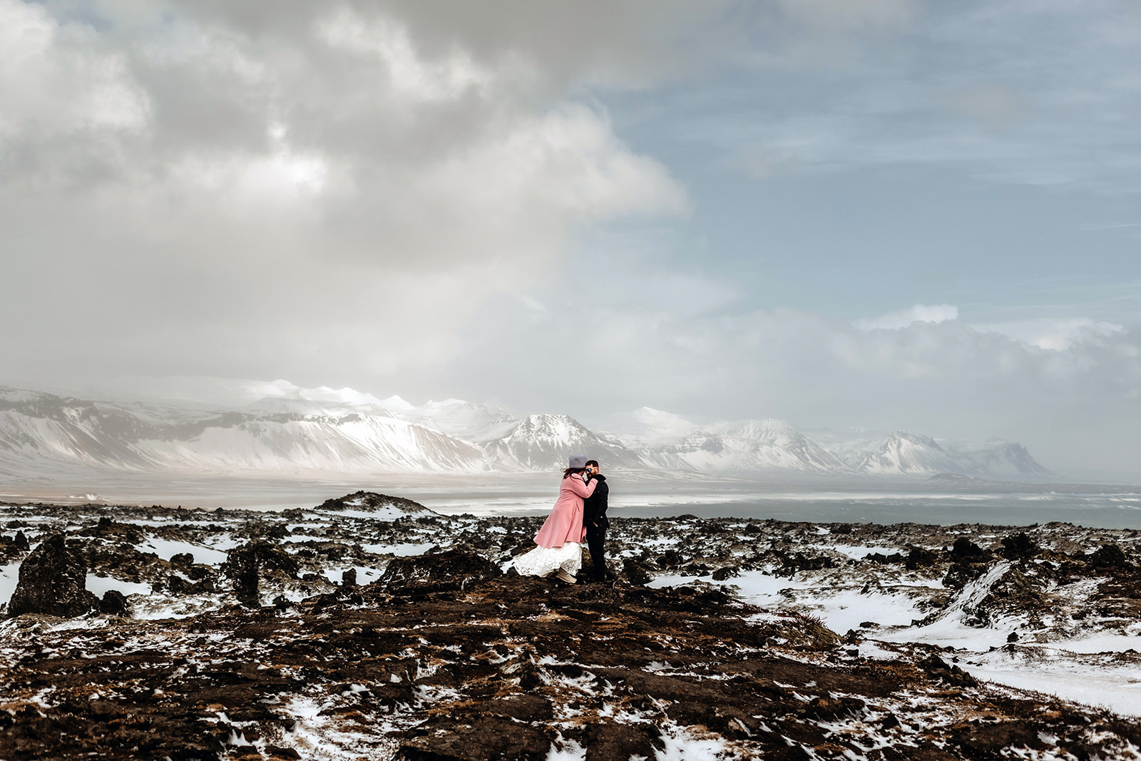 Stormy wedding day in Iceland
